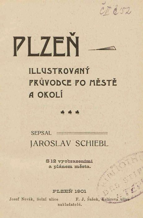 Schmutztitel eines illustrierten Stadtführers in tschechischer Sprache aus dem Jahr 1901