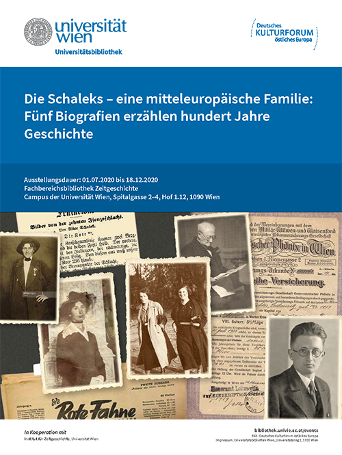 Plakat: Die Schaleks – eine mitteleuropäische Familie an der Universität Wien