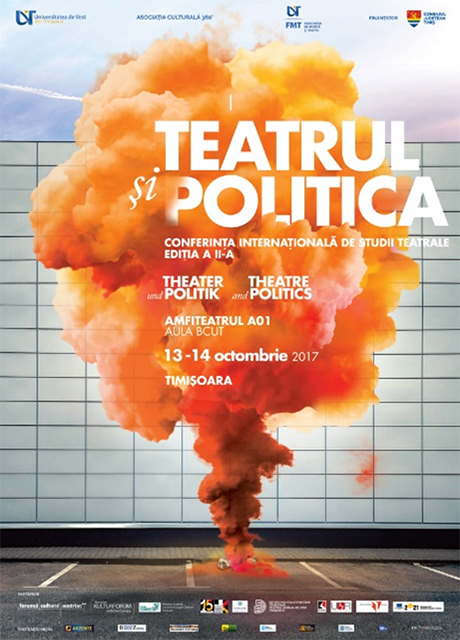 Plakat der Konferenz <i>Theater und Politik</i>