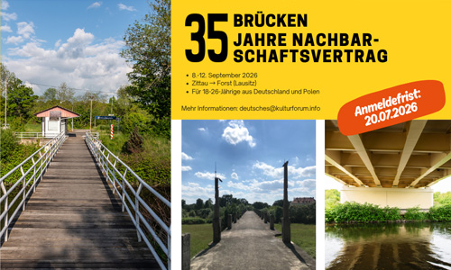 »35 Brücken − 35 Jahre Nachbarschaftsvertrag« – Deutsch-polnisches Fahrradprojekt | Grafik: Oliwia Drozdowicz und Saskia Aberle Partner