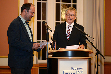 Alvydas Šlepikas (rechts) und Markus Roduner bei ihrer Dankesrede