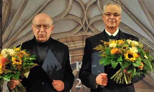 Das Deutsche Kulturforum östliches Europa zeichnete am Abend des 22. September 2011 D. Dr. Christoph Klein (2 v. r.) mit dem Hauptpreis und Jan Janca (2. v. l.) mit dem Ehrenpreis des Georg Dehio-Kulturpreises 2011 aus. Foto: © Deutsches Kulturforum östliches Europa, Mathias Marx