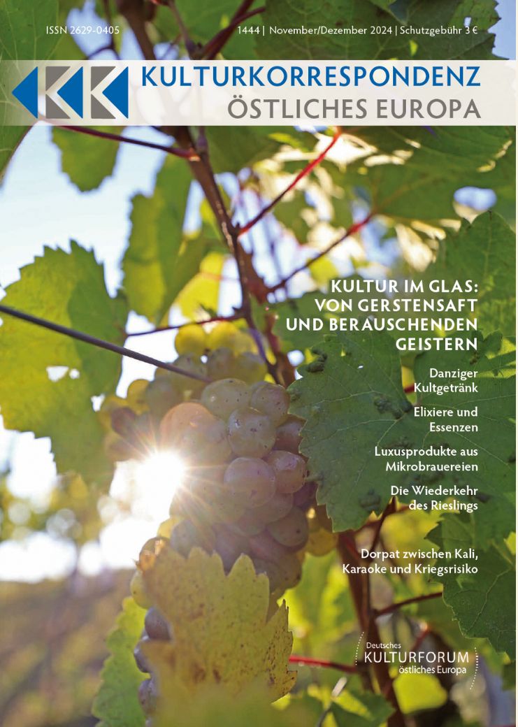 Titelbild: Kultur im Glas: Von Gerstensaft und berauschenden Geistern | KK – Kulturkorrespondenz östliches Europa Nr. 1444 – Ausgabe November/Dezember 2024 Titelbild: Kultur im Glas: Von Gerstensaft und berauschenden Geistern | KK – Kulturkorrespondenz östliches Europa Nr. 1444 – Ausgabe November/Dezember 2024