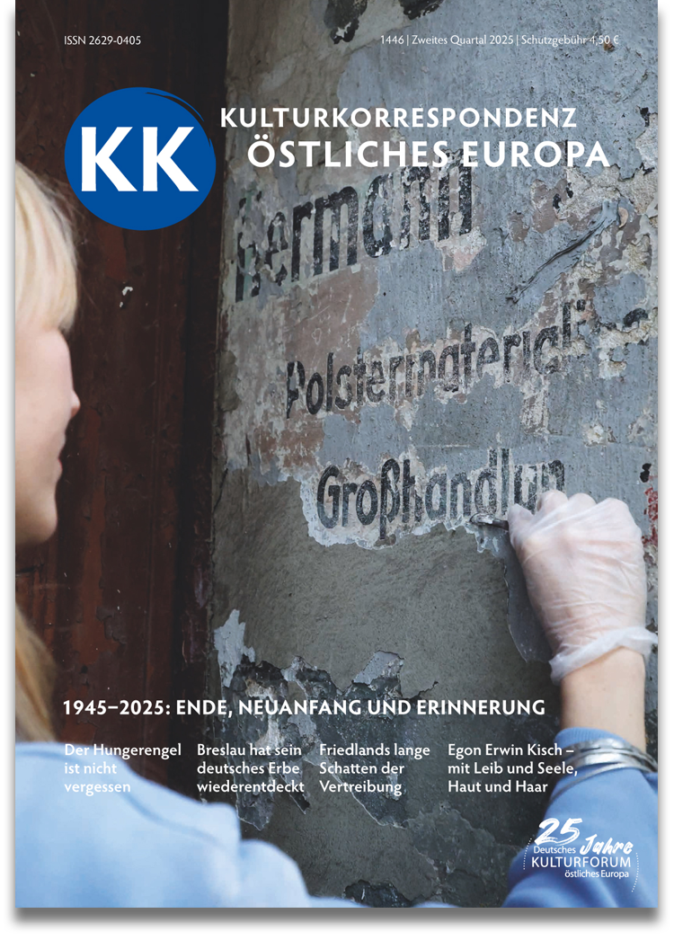 Titelbild: 1945–2025: Ende, Neuanfang und Erinnerung | KK – Kulturkorrespondenz östliches Europa Nr. 1446 – Ausgabe Zweites Quartal 2025 Titelbild: 1945–2025: Ende, Neuanfang und Erinnerung | KK – Kulturkorrespondenz östliches Europa Nr. 1446 – Ausgabe Zweites Quartal 2025