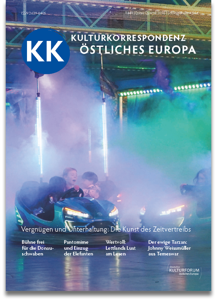 Titelbild: Vergnügen und Unterhaltung: Die Kunst des Zeitvertreibs | KK – Kulturkorrespondenz östliches Europa Nr. 1449 – Ausgabe Erstes Quartal 2026