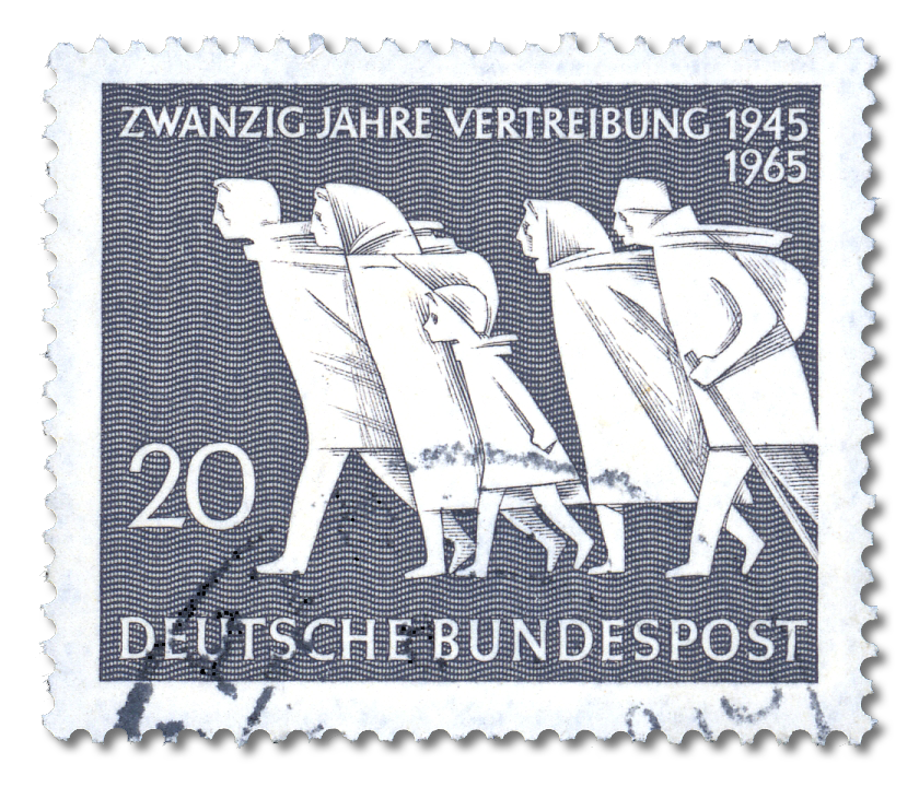 Die Bundespost gab zehn und zwanzig Jahre nach den Vertreibungen Sonderbriefmarken heraus. © Nightflyer/ NobbiP/Wikimedia Commons