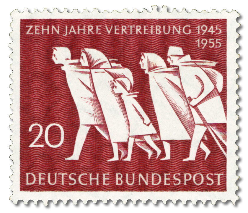 Die Bundespost gab zehn und zwanzig Jahre nach den Vertreibungen Sonderbriefmarken heraus. © Nightflyer/ NobbiP/Wikimedia Commons