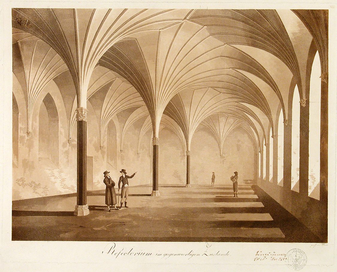 Friedrich Frick: Großer Rempter in der Marienburg, Stich nach einer Zeichnung von Friedrich Gilly aus dem Jahre 1799
