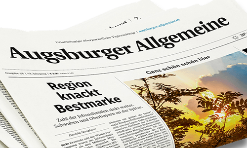 Zeitungsrolle: Augsburger Allgemeine (Ausschnitt)
