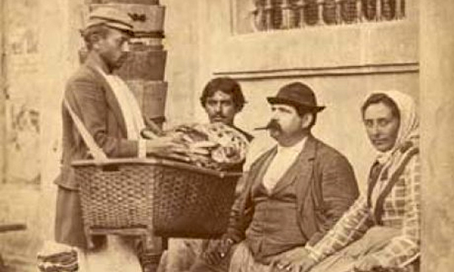 Hausierer in Wien, um 1880. Fotografie: Otto Schmidt