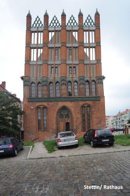 Das alte gotische Rathaus in Stettin/Szczecin