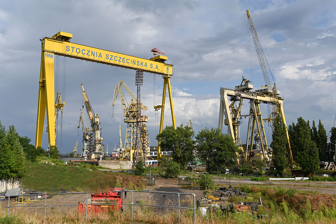 Die nach 1945 aus den Stettiner Oderwerken und der Vulkanwerft hervorgegangene Stettiner Werft/Stocznia Szczecińska | Foto: © Deutsches Kulturforum östliches Europa, Foto: Mathias Marx