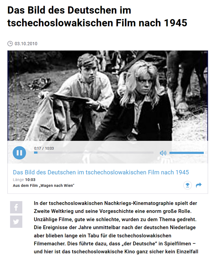 Screenshot: Website Radio Prag vom 03.10.2010