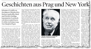Zeitungsauschnitt: NZZ, 06.02.2011: Geschichten aus Prag und New York