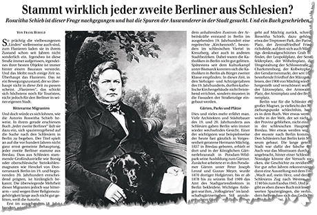 Zeitungsausschnitt: Berliner Zeitung, 19.06.2012: Stammt wirklich jeder zweite Berliner aus Schlesien?