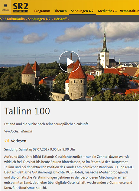 Pressespiegel: SR 2 Kulturradio: Tallinn 100