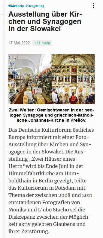 20220517 MOZ Ausstellung ueber Kirchen und Synagogen in der Slowakei