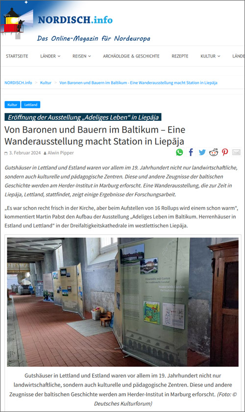 Screenshot: 03.02.2024, www.nordisch.info: Von Baronen und Bauern