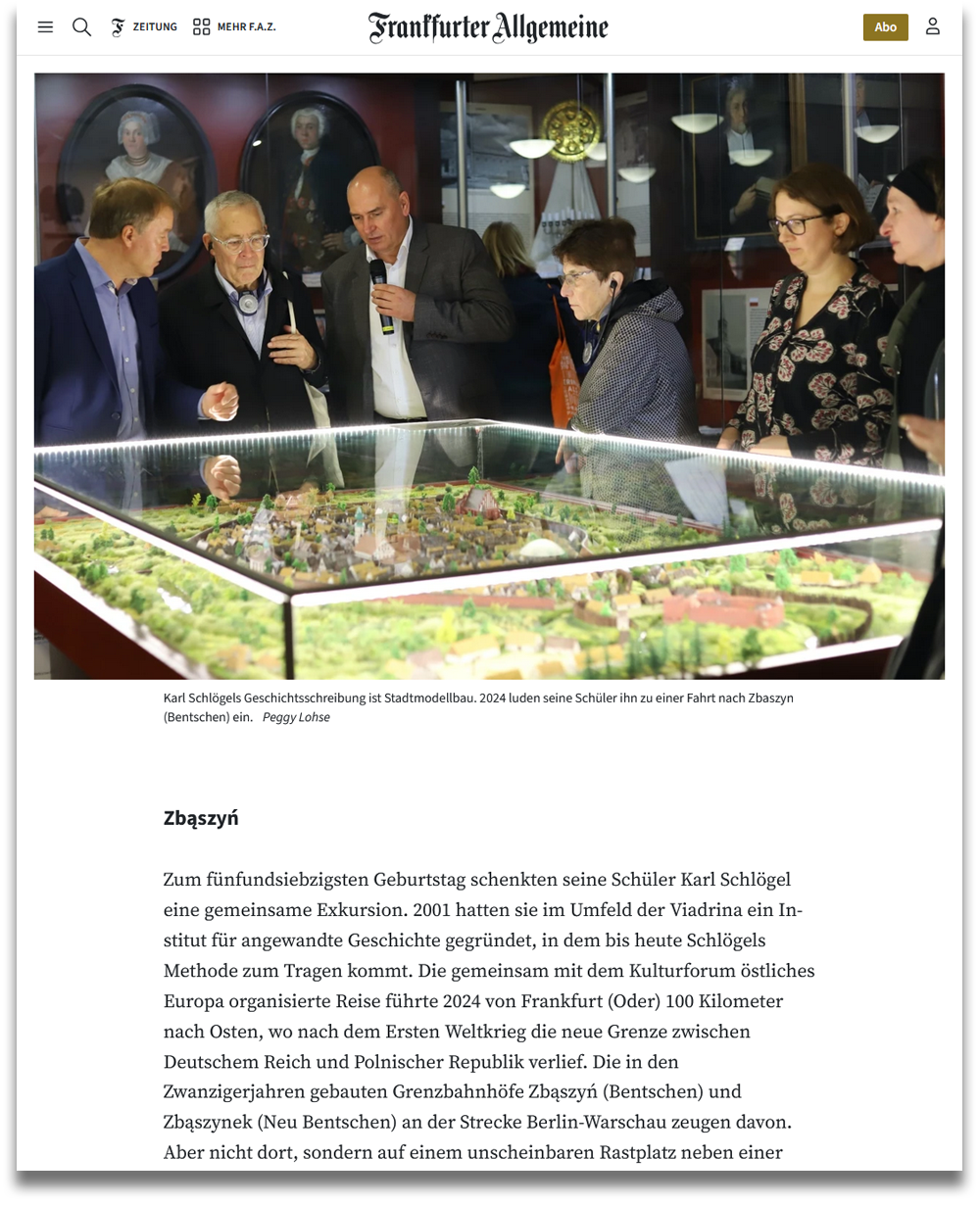 Screenshot: Frankfurter Allgemeine Zeitung, 18.10.2025: Karl Schlögel und die Kunst, Europa im Gehen zu begreifen (Ausschnitt) Screenshot: Frankfurter Allgemeine Zeitung, 18.10.2025: Karl Schlögel und die Kunst, Europa im Gehen zu begreifen (Ausschnitt)