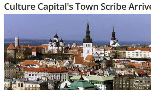 screenshot: ERR-News – Estonian Public Broadcasting, 03.05.2011:  Culture Capital's Town Scribe Arrives in Estonia