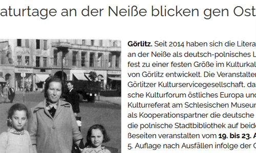 Pressespiegel: Alles-Lausitz.de, 17.04.2023 –  Literaturtage an der Neiße blicken gen Osten (Ausschnitt)