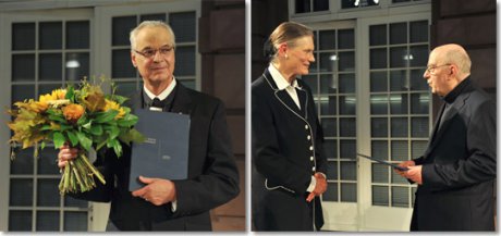 links: D. Dr. Christoph Klein | rechts: Dr. Ingeborg Berggreen Merkel und Jan Janca. Foto: © Deutsches Kulturforum östliches Europa, Mathias Marx